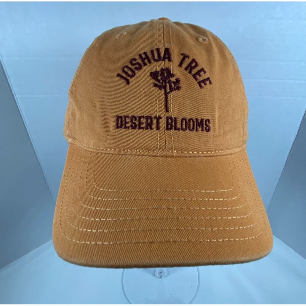 Joshua Tree Desert Blooms Hat Mustard Yellow Embroidered Mighty Fine Dad Cap OSF
